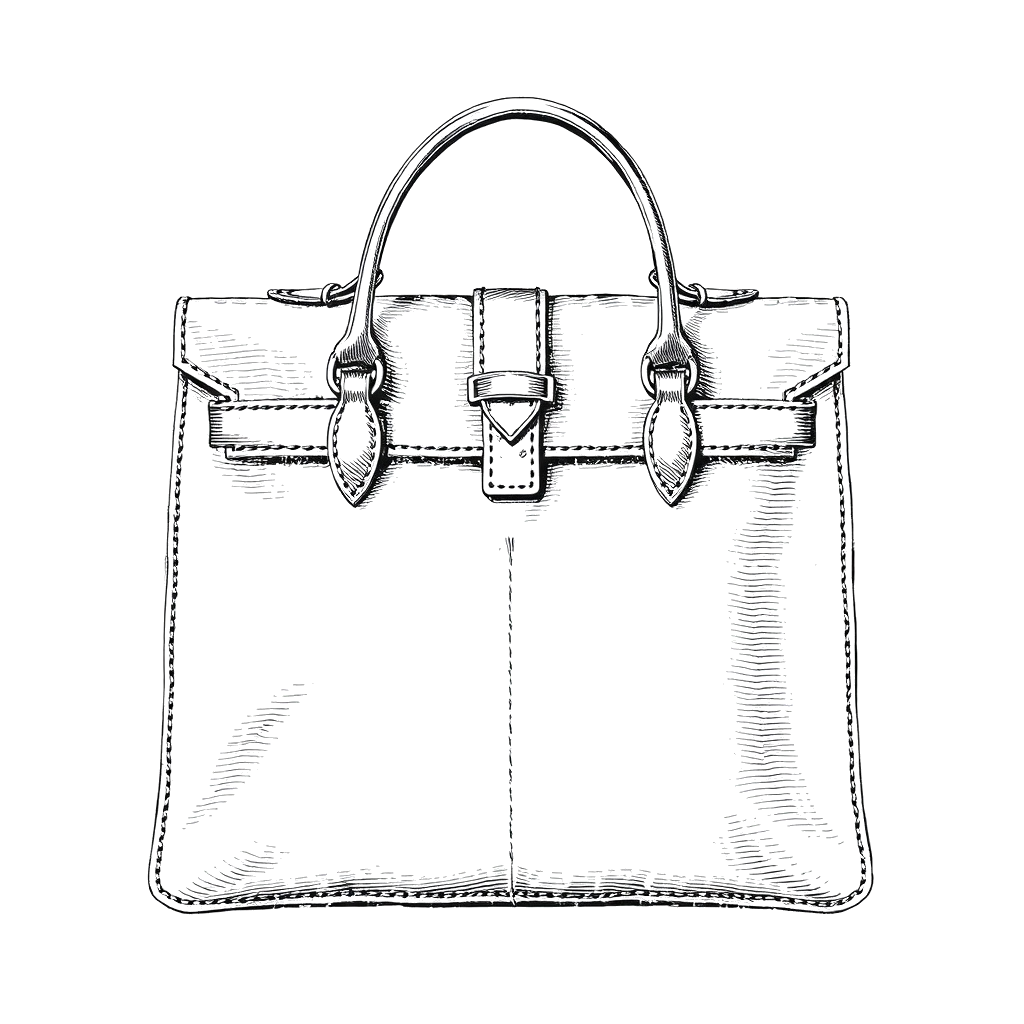 Leather handbag sketch
